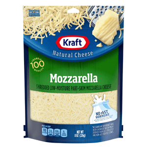 Kraft Natural Shredded Cheese, Mozzarella, 8 oz