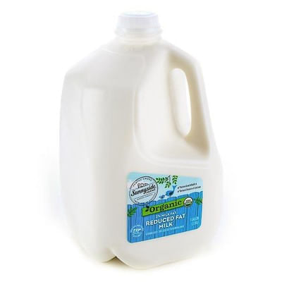 Sunnyside Farms Milk, Organic, 2%, Reduced Fat, 1 Gallon