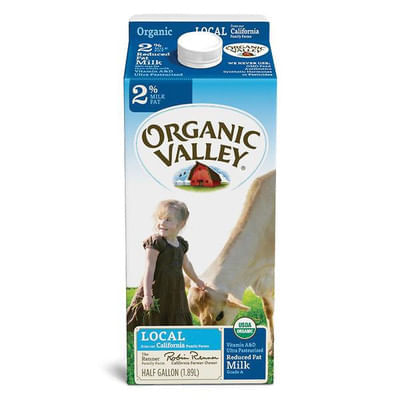 Organic Valley Milk, Organic, Reduced Fat, 2% Milkfat, Half Gallon