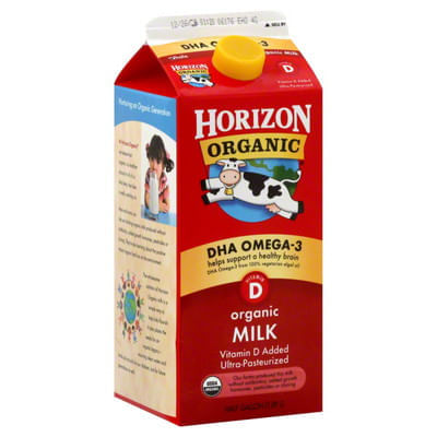 Horizon Organic Milk, DHA Omega-3, Vitamin D, Half Gallon