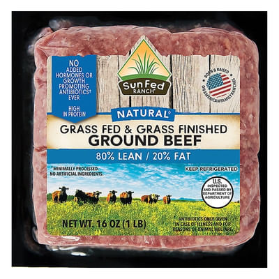 SunFed Ranch Grass Fed Ground Beef 80% Lean