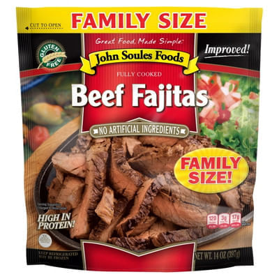 John Soules Foods Cooked Beef Fajita, Family Size